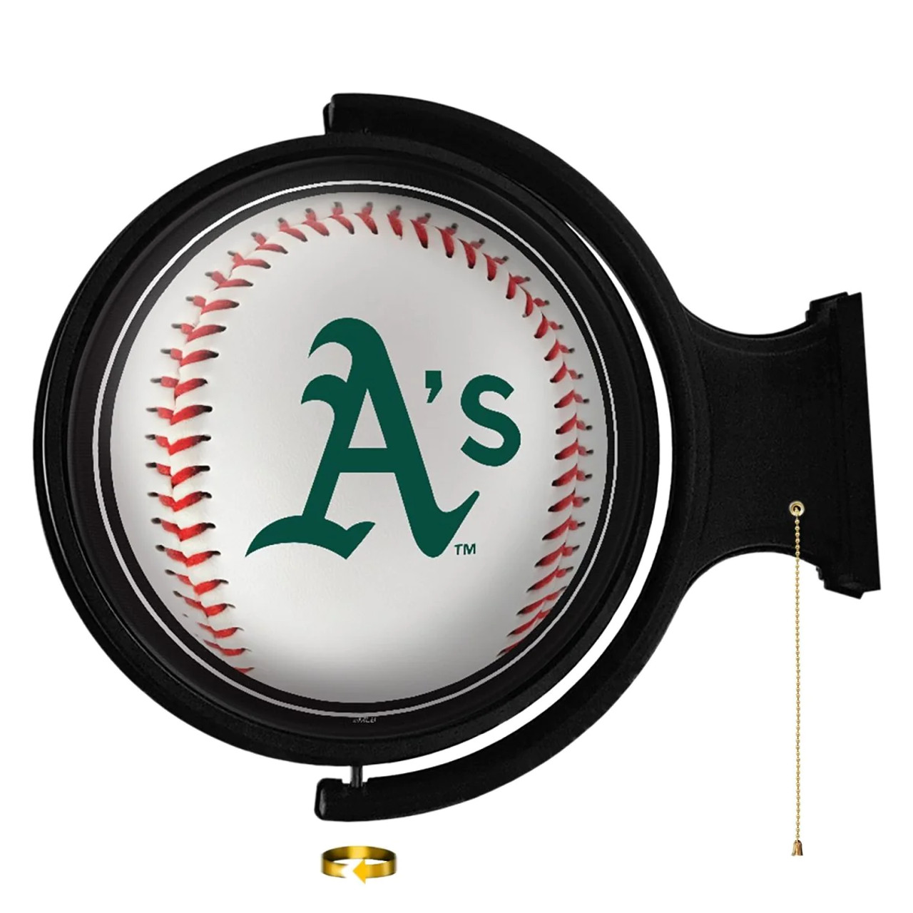 OAK, Oakland, Athletics, Baseball, Original, Round, Rotating, Lighted, Wall, Sign, MBOAKL-115-31, The Fan-Brand, MLB, 704384956471