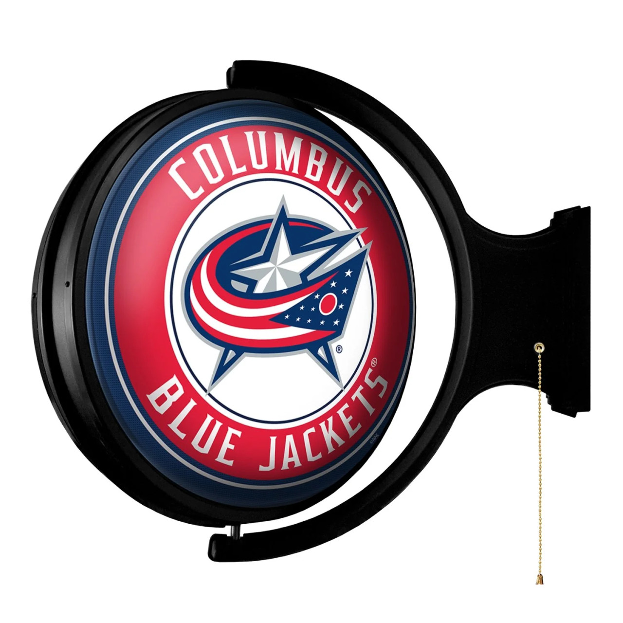 NHCOLU-115-01, Columbus, COL, Blue, Jackets, Original, Round, Rotating, Lighted, Wall, Sign, NHCOLU-115-01, NHL, The Fan-Brand, 686878991932