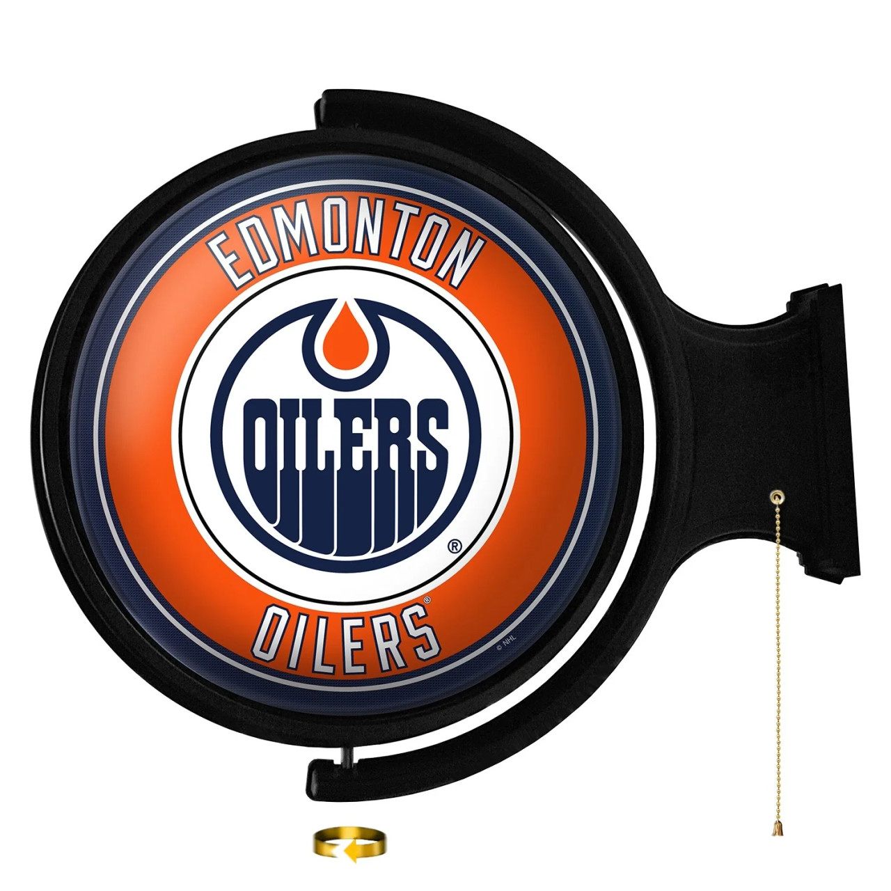 NHEDMO-115-01, EDM, Edmonton, Oilers, Original, Round, Rotating, Lighted, Wall, Sign, NHEDMO-115-01, NHL, The Fan-Brand, 686878992038
