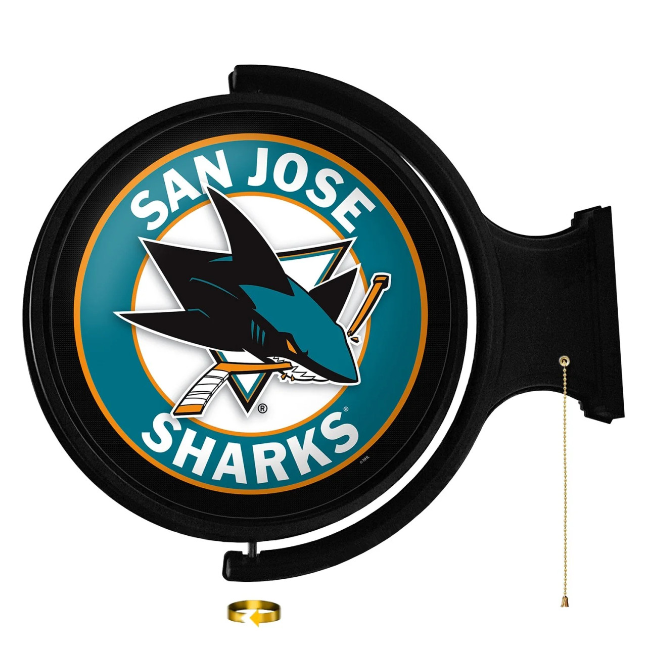 NHSJSK-115-01, SJ, San Jose, Sharks, Original, Round, Rotating, Lighted, Wall, Sign, NHSJSK-115-01, NHL, The Fan-Brand, 686878993745