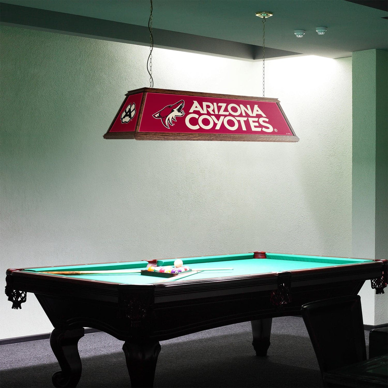 Arizona Coyotes: Premium Wood Pool Table Light