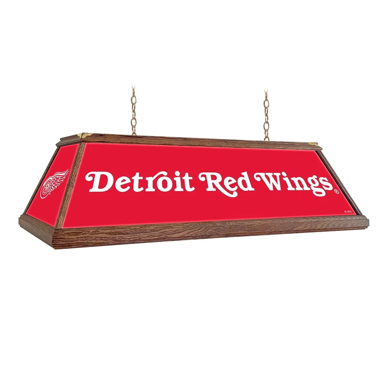 DET, Detroit, Red Wings, Premium Wood, 4-ft, Florescent, Wooden, Pool, Billiard, Table, Light, lamp, NHL, The Fan-Brand, 686878991246