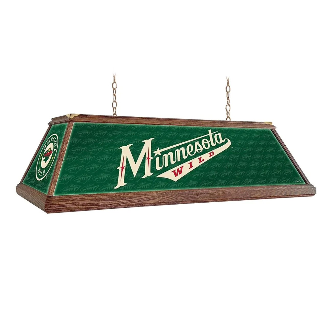 MN, MIN, Minnesota, Wild, Premium Wood, 4-ft, Florescent, Wooden, Pool, Billiard, Table, Light, lamp, NHL, The Fan-Brand, 686878992724