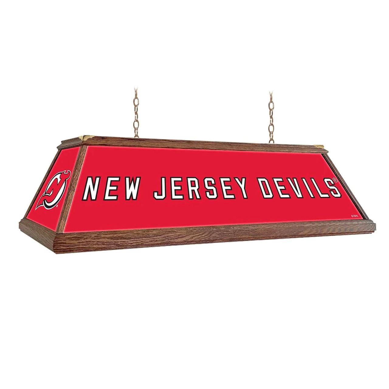 NJ, New Jersey, Devils, Premium Wood, 4-ft, Florescent, Wooden, Pool, Billiard, Table, Light, lamp, NHL, The Fan-Brand, 686082114554