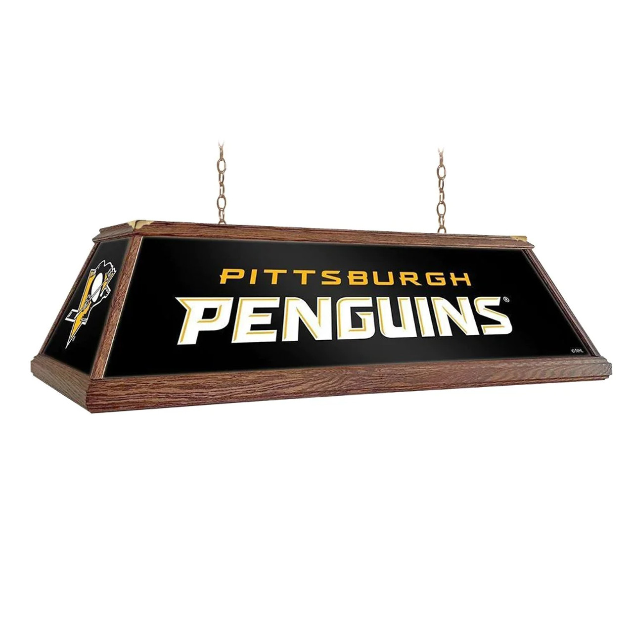 Pitt, Pittsburgh, Penguins, Premium Wood, 4-ft, Florescent, Wooden, Pool, Billiard, Table, Light, lamp, NHL, The Fan-Brand, 686878993578