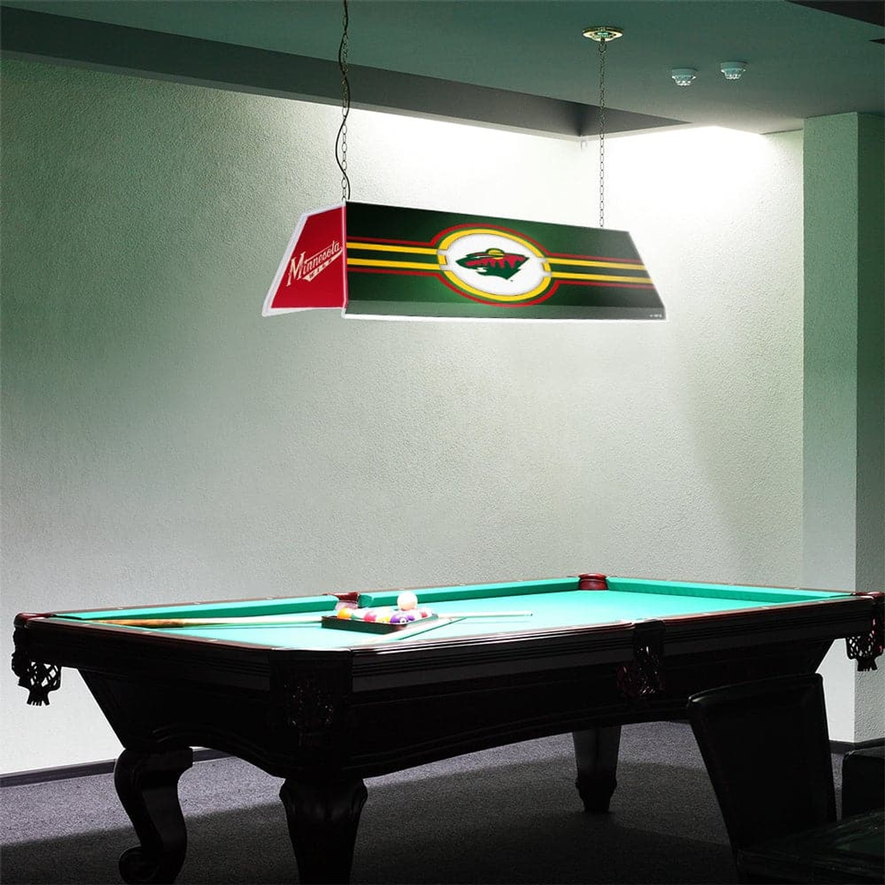 NHMINN-320-01, MN, MIN, Minnesota, Wild, NHL, Edge Glow, Billiard, Pool, Table, Light, Lamp, The Fan-Brand, Florescent, 686878992717