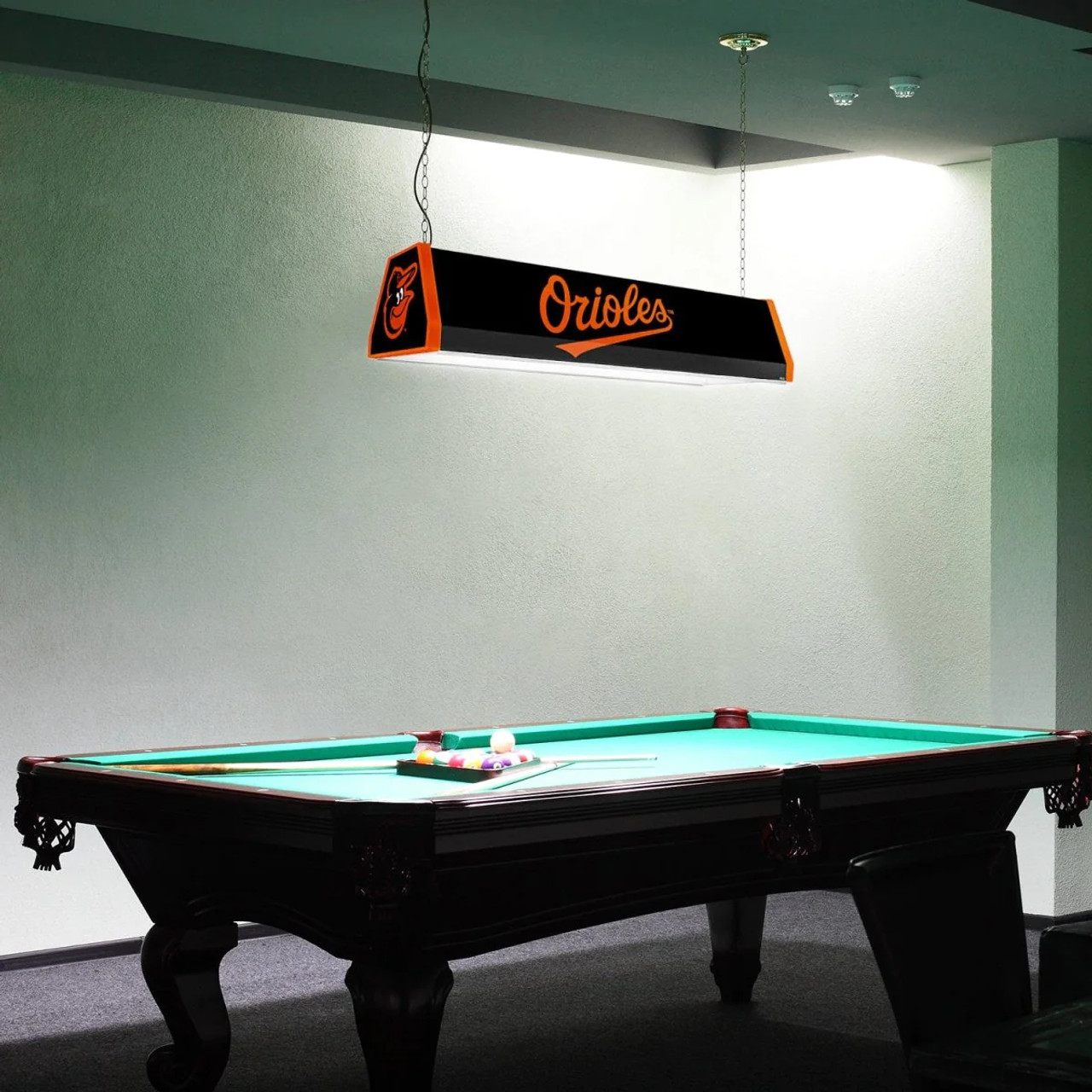 MBORIOLES-310-01A, BAL, Baltimore, Orioles, BALT,  Standard, Billiard, Pool, Table, Light, Lamp, "A" Version, MLB, The Fan-Brand, 704384965466