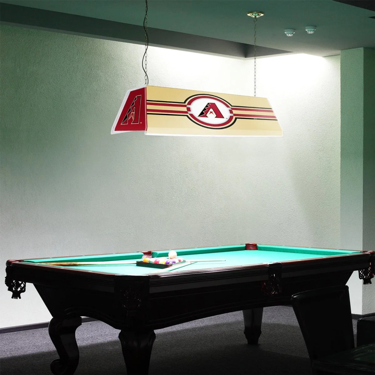 MBDIAMONDBACKS-320-01A, Arizona, ARI, AZ, Diamondbacks, Edge Glow, Billiard, Pool, Table, Light, Lamo, "A" Version, MLB, The Fan-Brand, 704384967378