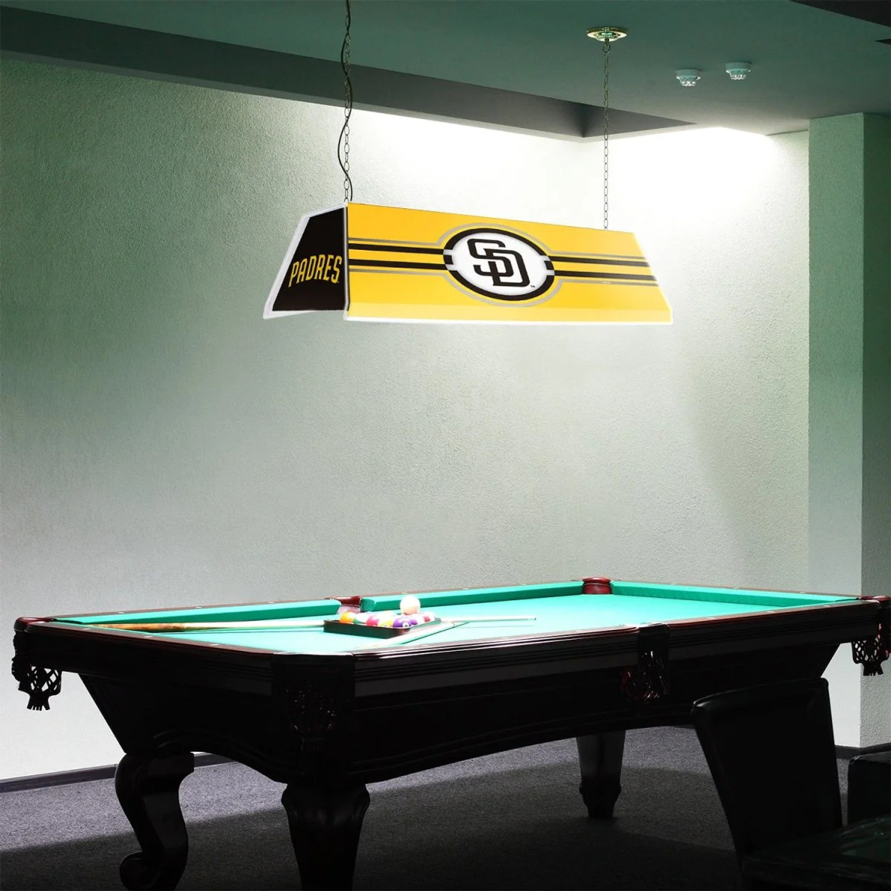 MBPADRES-320-01B, San Diego, SD, SDP, Padres, Edge Glow, Billiard, Pool, Table, Light, Lamo, "B" Version, MLB, The Fan-Brand, 704384967224