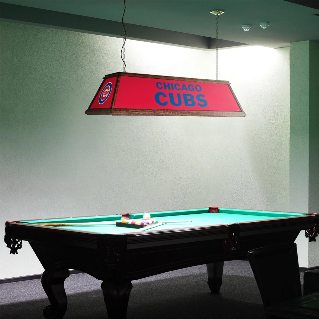 Chicago Cubs: Premium Wood Pool Table Light "B" Version