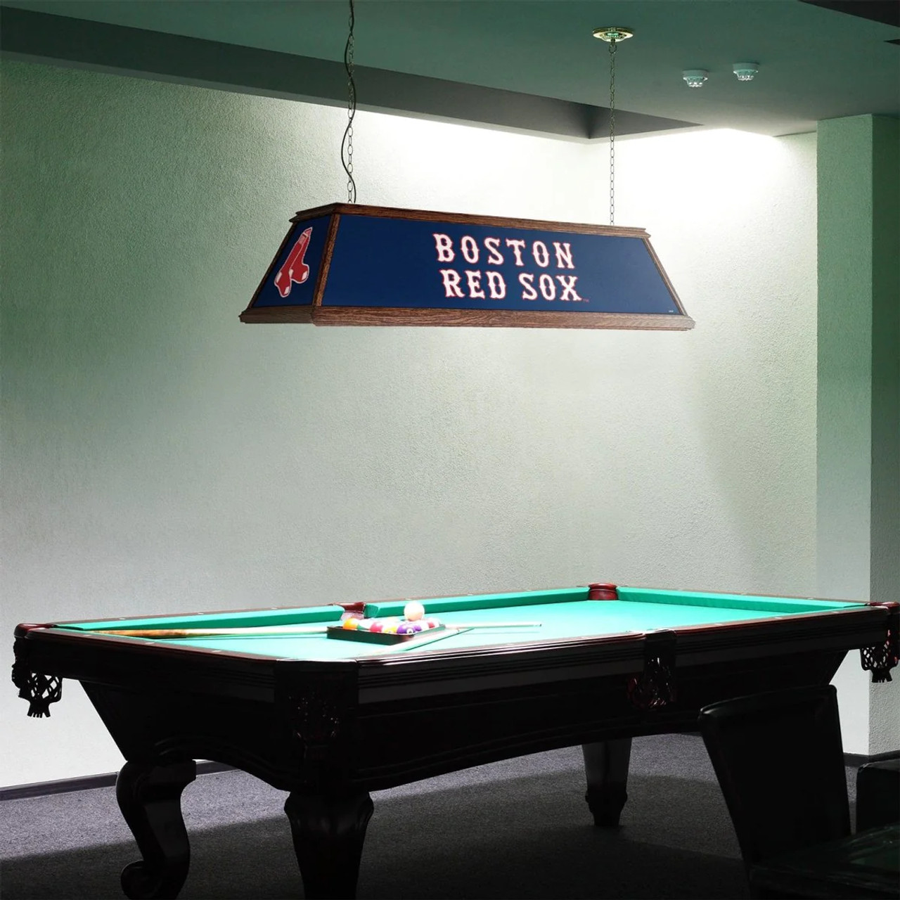 Boston Red Sox: Premium Wood Pool Table Light "B" Version