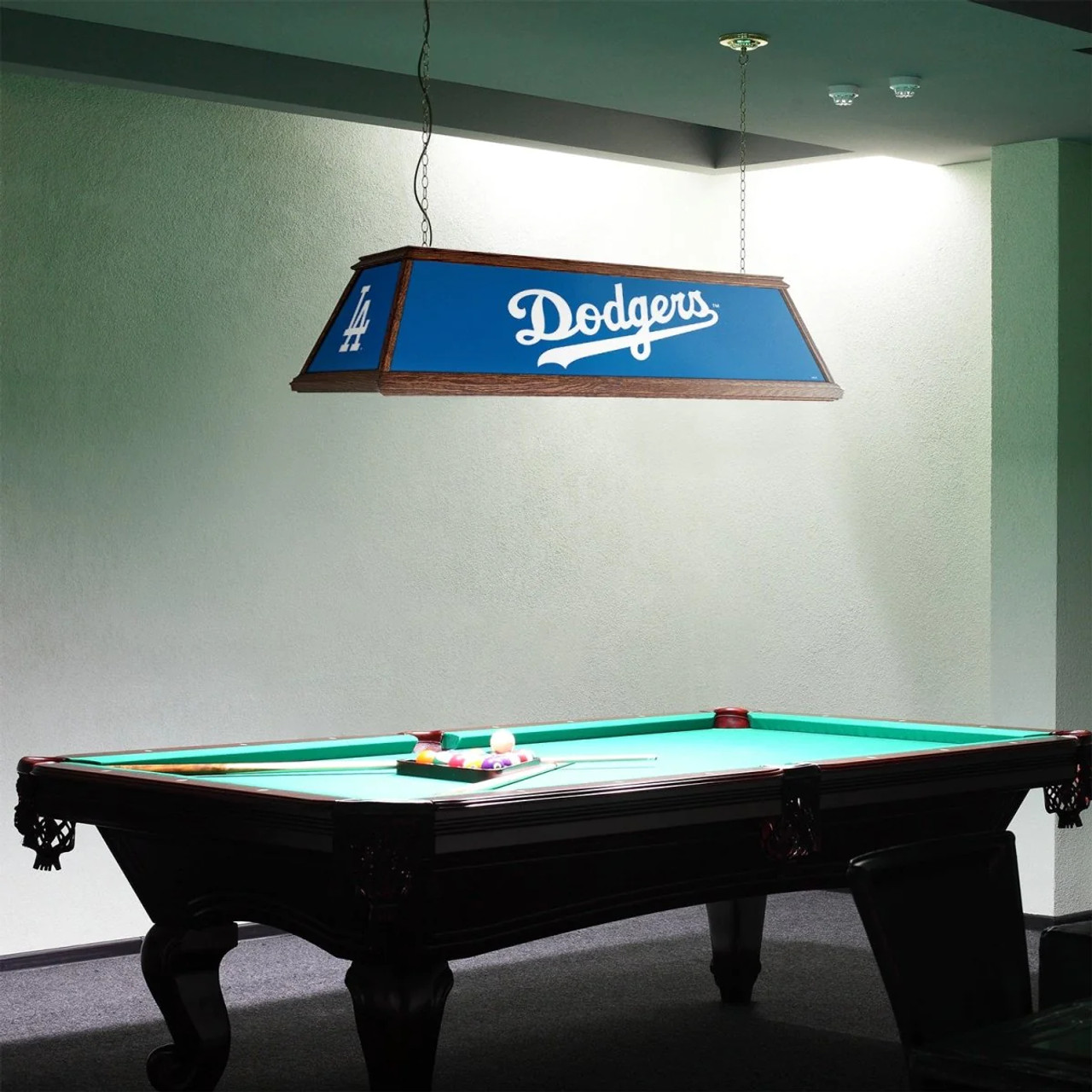 MBDODGERS-330-01, LAD, LA, Los Angeles, Dodgers, Premium, Wood, Billiard, Pool, Table, Light, Lamp, MLB, The Fan-Brand, 704384965961