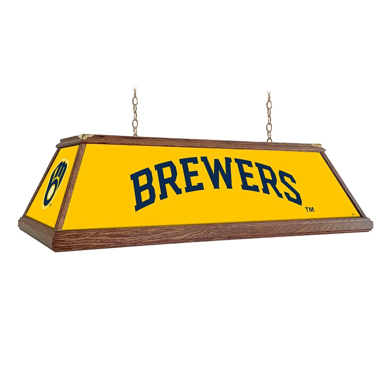 MBBREWERS-330-01B, MIL, Milwaukee, Brewers, Premium, Wood, Billiard, Pool, Table, Light, Lamp, MLB, The Fan-Brand, "B" Version, 704384966050