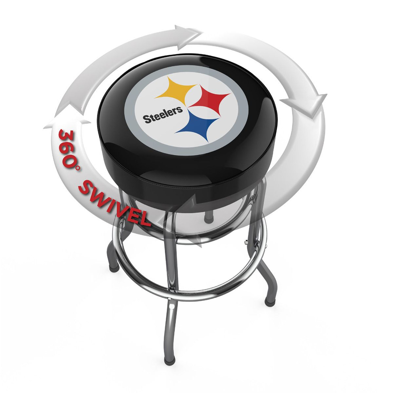 Pittsburgh Steelers 30" Chrome Bar Stool