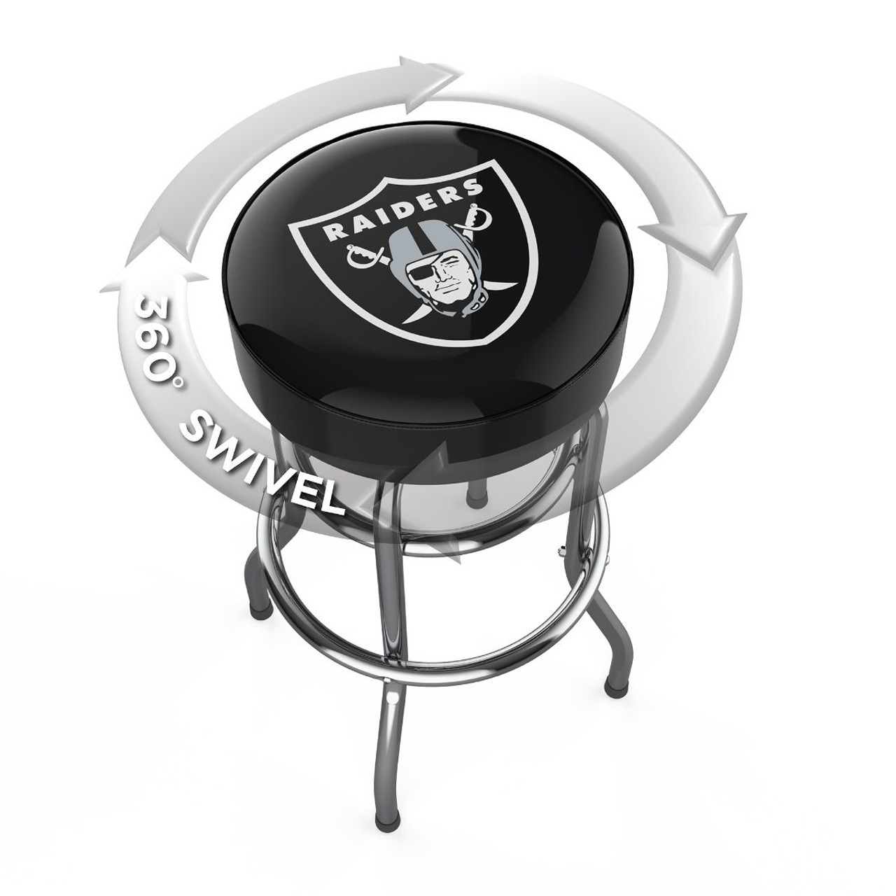 Las Vegas Raiders 30" Chrome Bar Stool