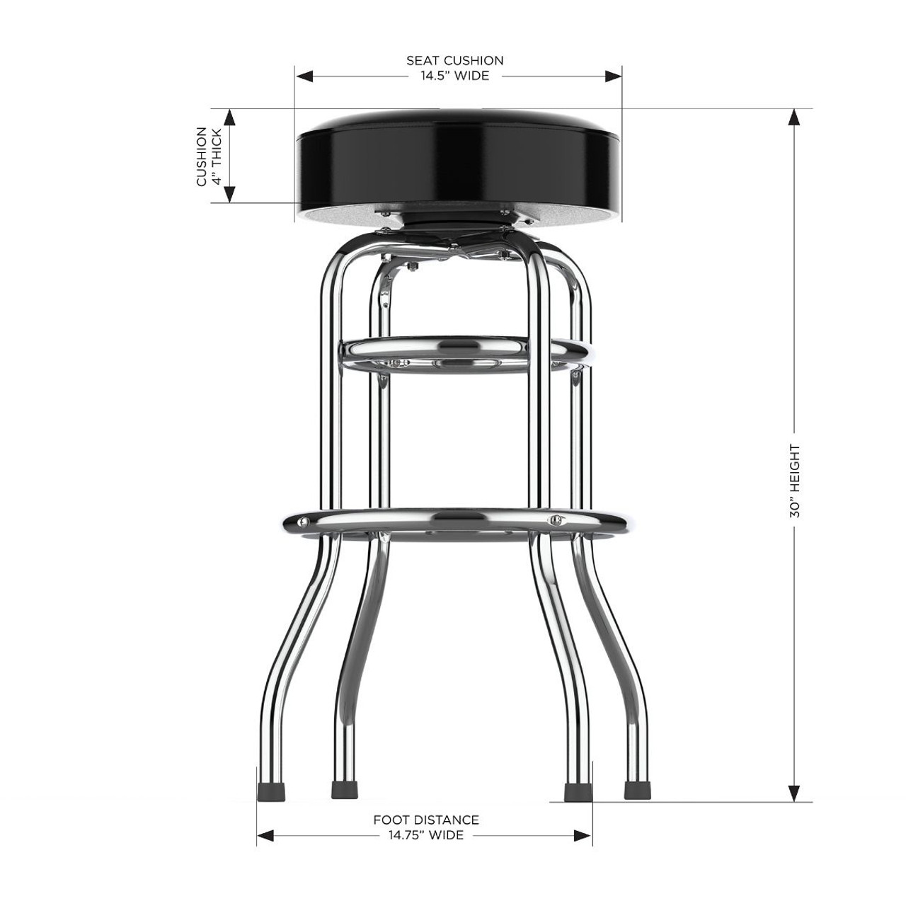 JAC, JAX, Jags, Jacksonville, Jaguars, 30", Chrome, Bar, Stool, 680-1015, 26-1001, NFL, Imperial, 720801323992