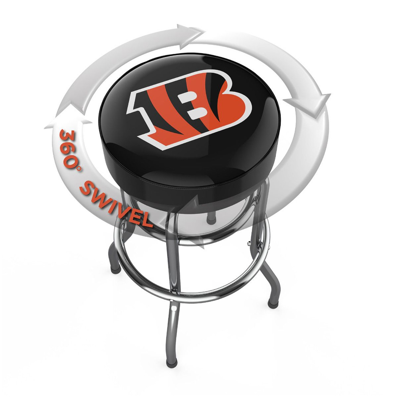 Cin, Cincy, Cincinnati, Bengals, 30", Chrome, Bar, Stool, 680-1023, 26-1001, NFL, Imperial, 720801324128