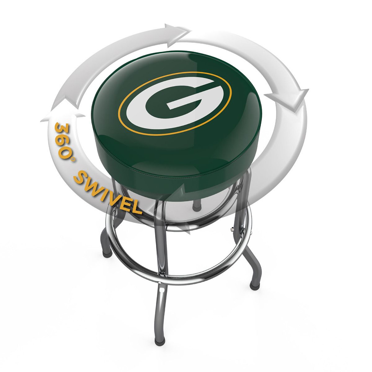 Green Bay Packers 30" Chrome Bar Stool