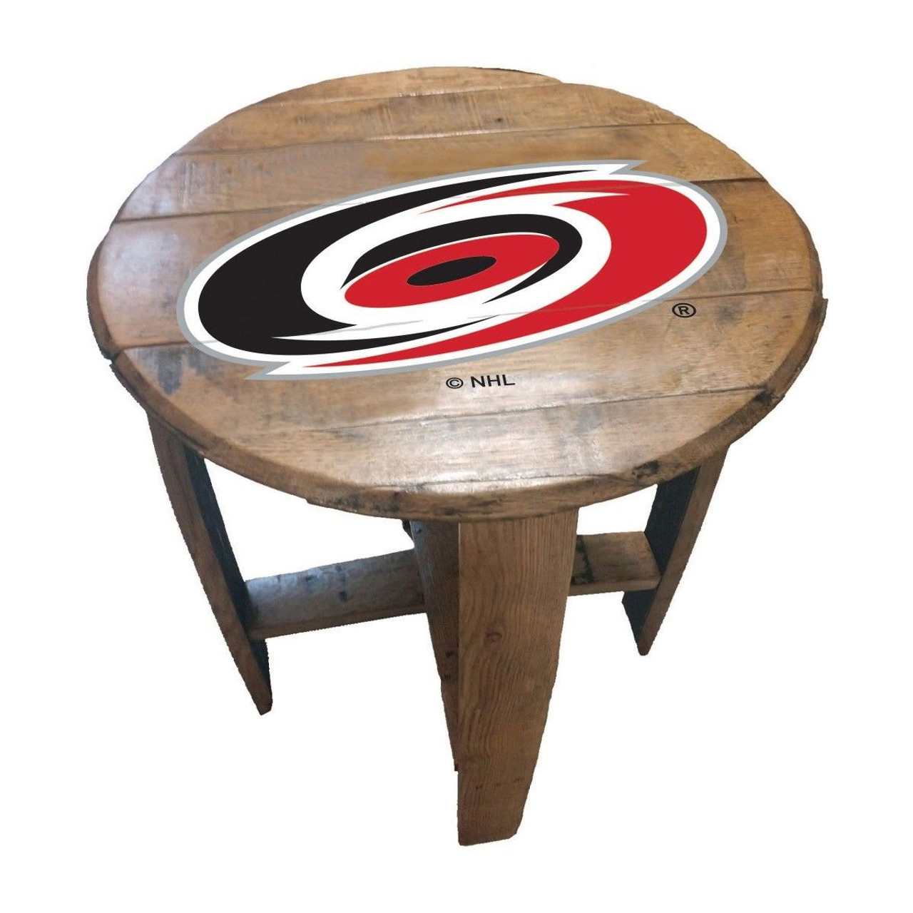 629-4017, Carolina, CAR, Hurricanes, Oak, Whiskey, Bourbon, Barrel, Side, Table, FREE SHIPPING, NHL. Imperial