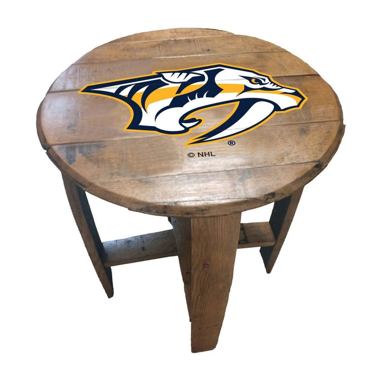 629-4024, NAS, NASH, Nashville, Preds, Predators, Oak, Whiskey, Bourbon, Barrel, Side, Table, FREE SHIPPING, NHL. Imperial