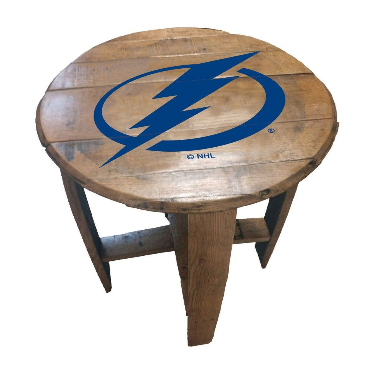 629-4029, TB, Tampa, Bay, Lightning, Oak, Whiskey, Bourbon, Barrel, Side, Table, FREE SHIPPING, NHL. Imperial