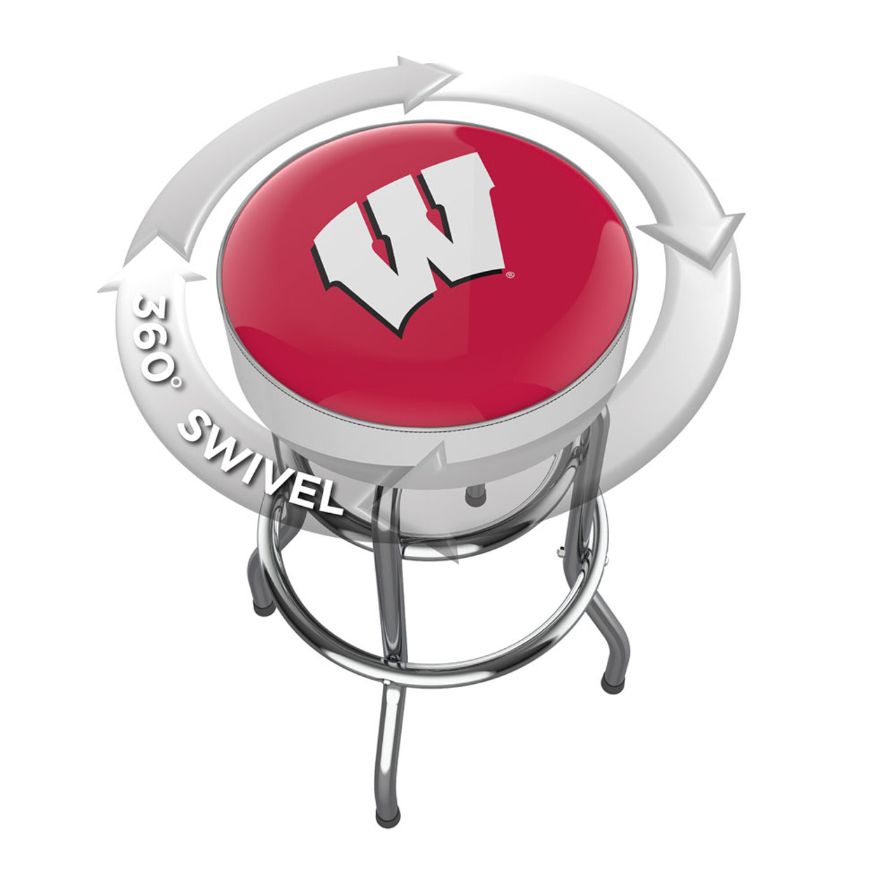 Wisconsin Badgers 30" Chrome Bar Stool