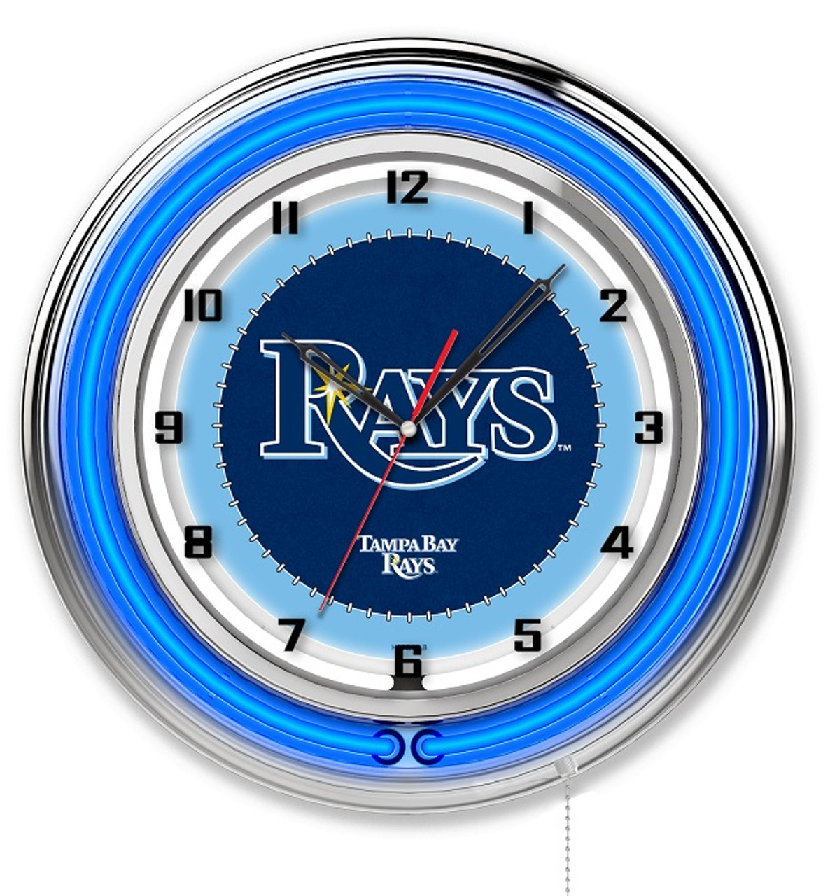 Tampa Bay, Rays, 19", Double, Neon, Wall, Clock,  Holland, Bar Stool Co, MLB, TP, Devil, Clk19MLBTam, CLK19, 071235007539