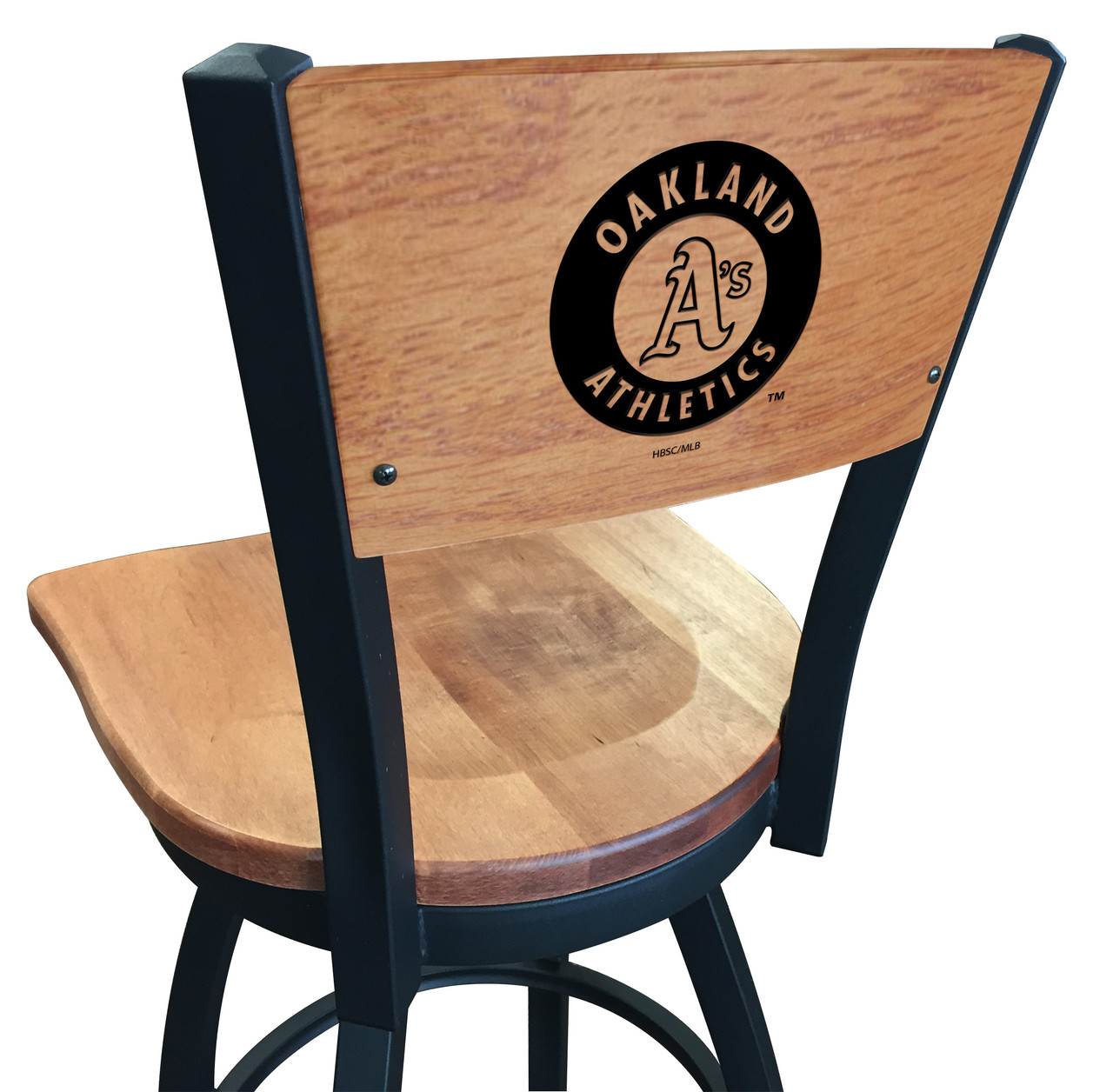 Oakland, Athletics, L038, Laser, Engraved, Wood, Back, Counter, Bar, Stool, 25", 30", 36", Maple, Wood, Seat, Holland Bar Stool,OAK, A's, MLB, Fan Cave, Man Cave, L03825BWMedMplAMLBOakMedMpl, 071235084011, L03830BWMedMplAMLBOakMedMpl, 071235084752, L03836BWMedMplAMLBOakMedMpl, 071235085483