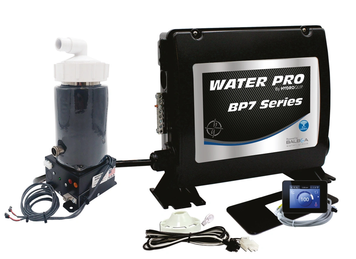 Water Pro, BP7, Retro-Fit, Spa, Control, Pack, 4.0kW, Low-Flow, Heater, SpaTouch Mini, Panel, 50-BP7-STM-40-C, HydroQuip, Balboa, Topside