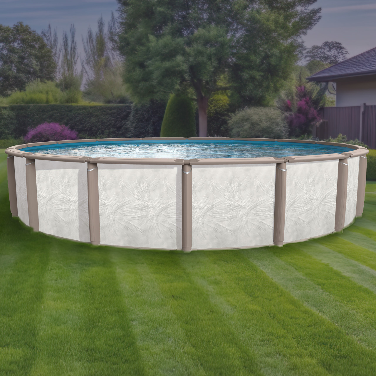 8" Azor-SS 54" Hybrid Frame, SS Service Panel, Liner and Skimmer, 9 Sizes Available, FREE SHIPPING