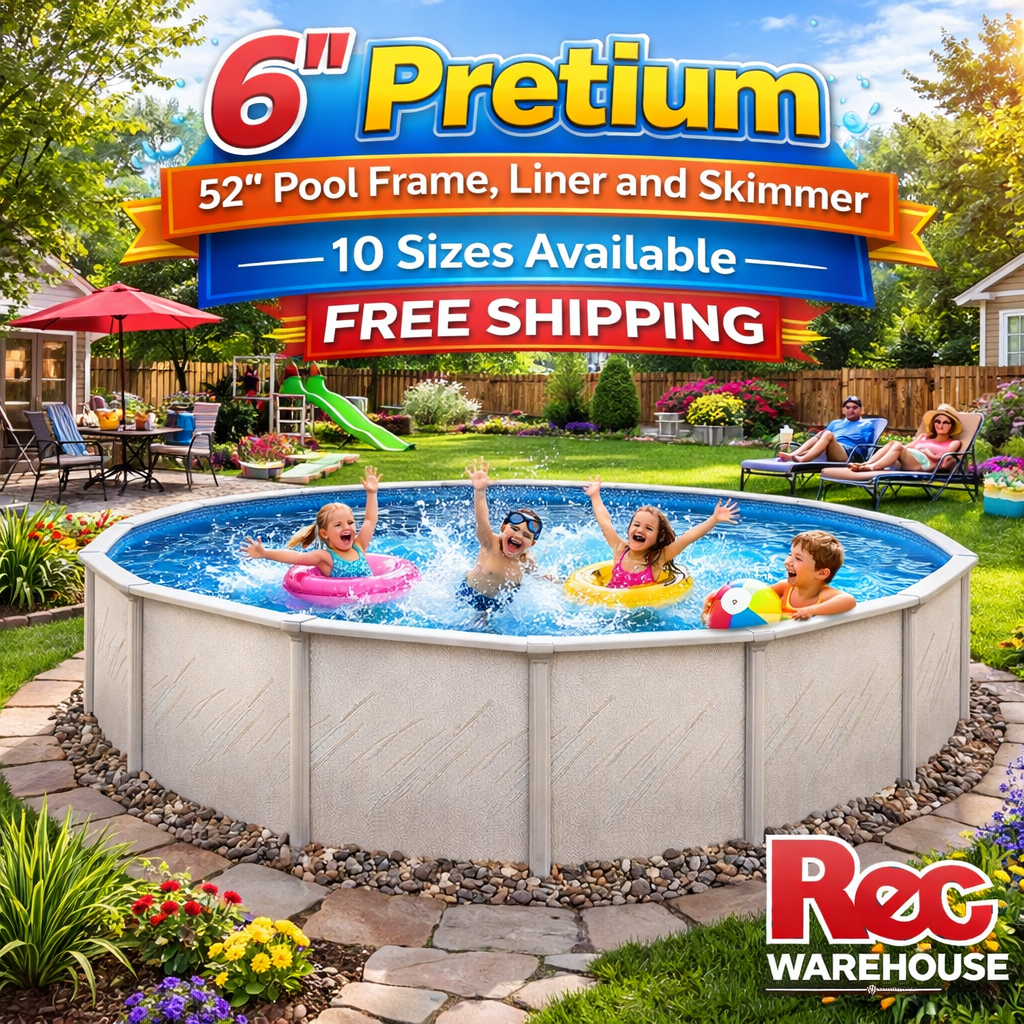 6" Pretium 52" Complete Pool Package, 10 Sizes Available, FREE SHIPPING