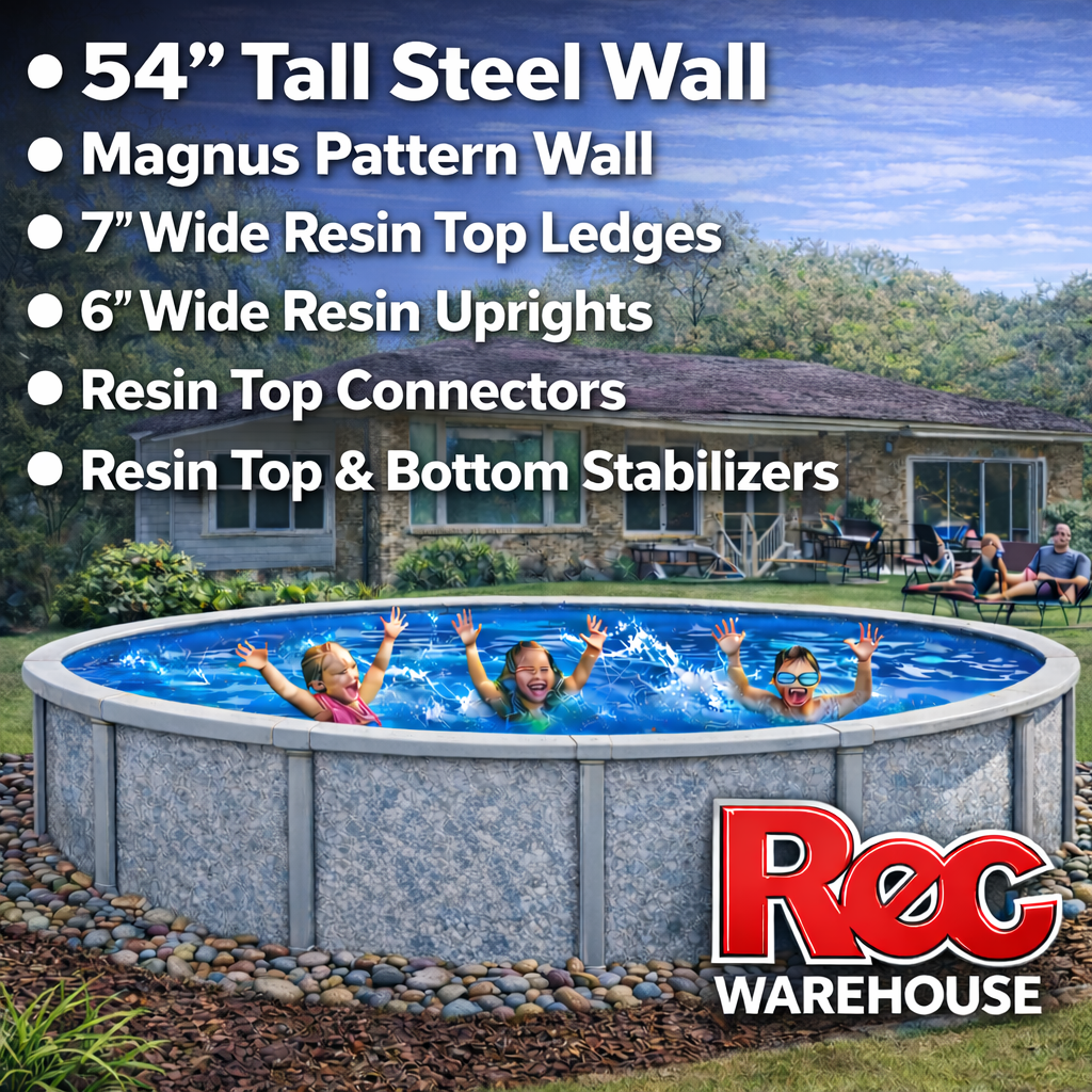 7" Magnus-SS 54" Complete Pool Package, 9 Sizes Available, FREE SHIPPING