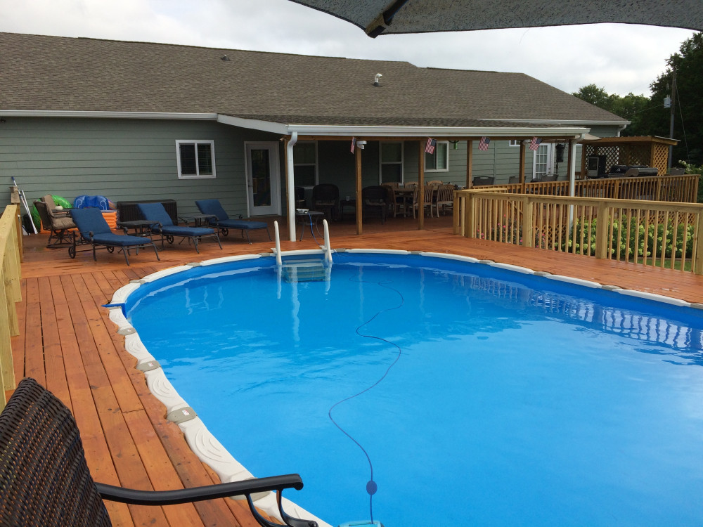 18'x33', Oval, Solid, Blue, Overlap, Liner,  Above Ground, Swimming, Pool, 48, 52, Sidewall, inch, replacement, Swimline, 723815204127, LI183320