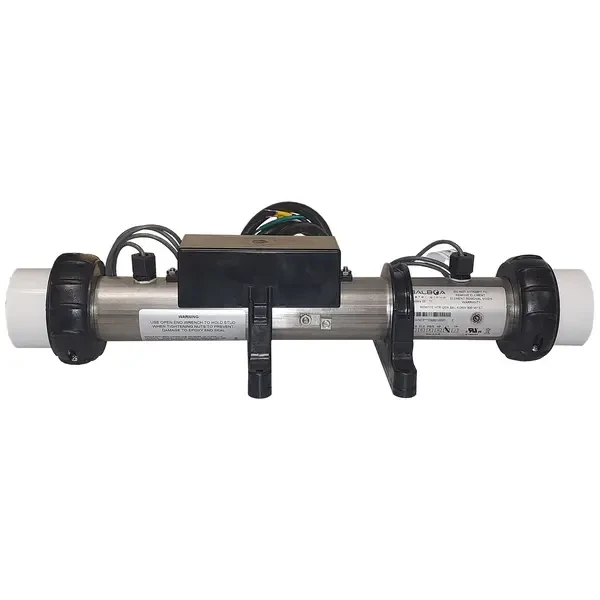 HydroQuip 3238-1H, 5.5kW Square Back Low Flow Heater Assembly 26-3238-1H-7T-K - Side View