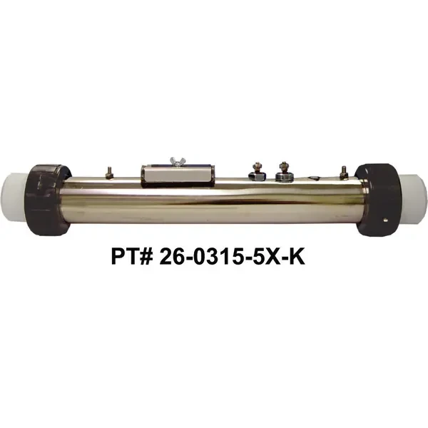 Hercules Replacement 0315, 4.0kW Flo-Thru Heater Assembly 26-0315-5S-K - Front View