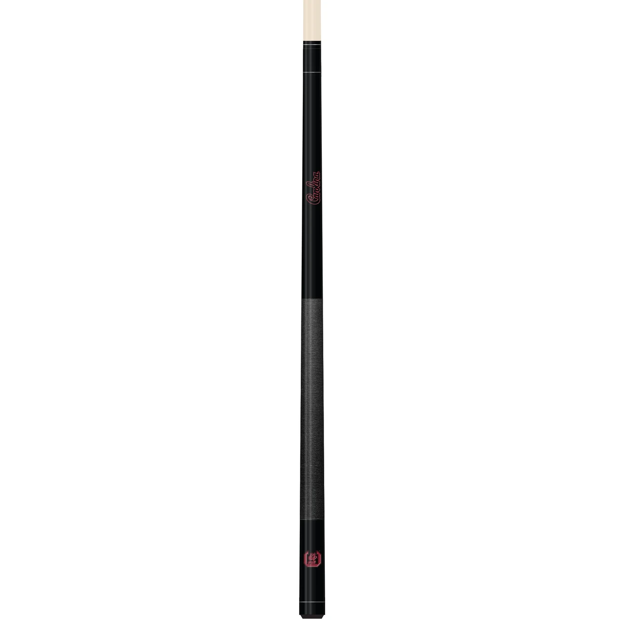 Vertical close-up view of the South Carolina Gamecocks 19oz Team Color Laser Etched Cue featuring black, garnet, and white team-color styling with Gamecocks detailing along the cue butt.