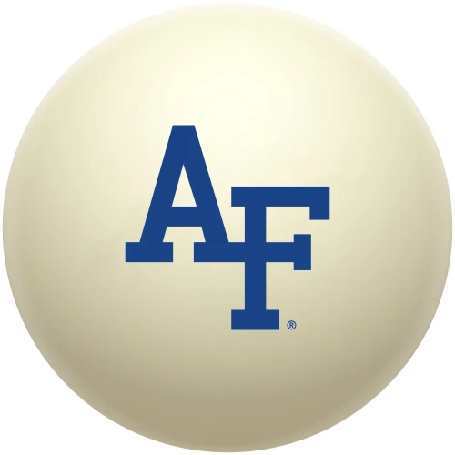 Air Force Falcons cue ball featuring a blue AF logo on a classic ivory-colored billiard ball, displayed individually on a white background.