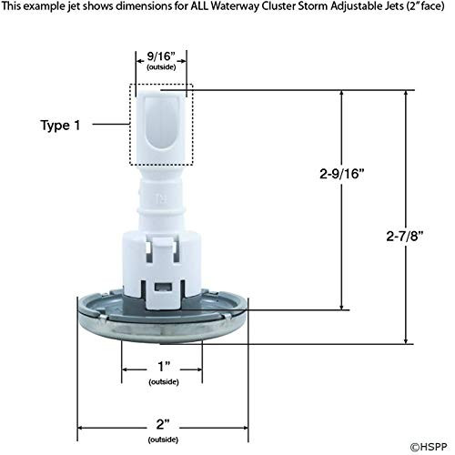 212-1549-STS, 212-1549, Waterway, 2", Cluster, Storm, Directional, Light, Gray, Jet, Internal, Textured, Scalloped, hot, tub, spa, 314770 , 314772 , 9407-290 , 955658, 806105244550,