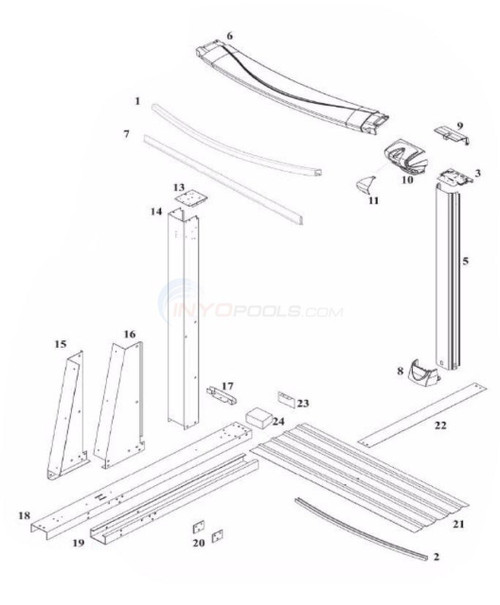 2 PACK, 38562, Wilbar, Yardmore, Gusset, Left, FREE SHIPPING, Oval, above, ground, swimming, pool