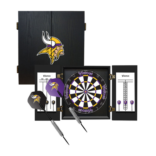 624-1007, Minnesota Vikings, Fan's Choice, Dartboard, Cabinet, Darts, Flights, Set, FREE SHIPPING, Imperial, 720801912776