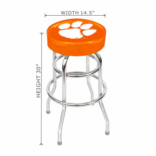 61-4043, Clemson, Tigers, 30", Chrome, Bar, Stool, NCAA