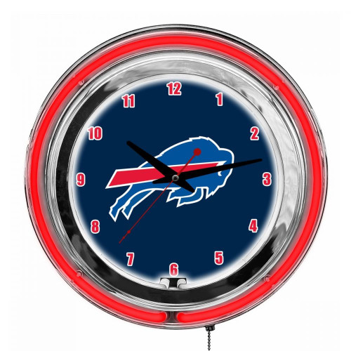 655-1021, Buffalo, Bills, 14", Neon, Clock, NFL, Imperial, Logo, FREE SHIPPING