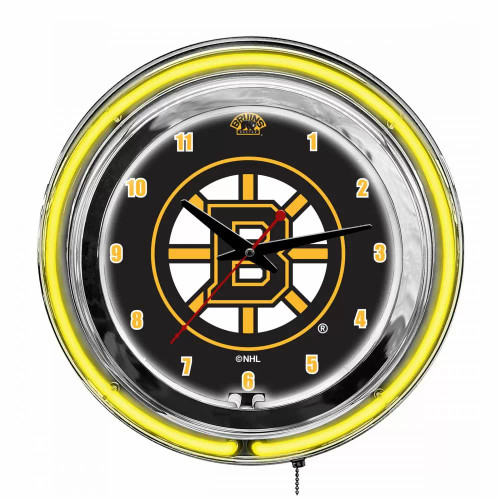 655-4001, Boston, Bruins, 14", Neon, Clock, NHL, Imperial, Logo, FREE SHIPPING,