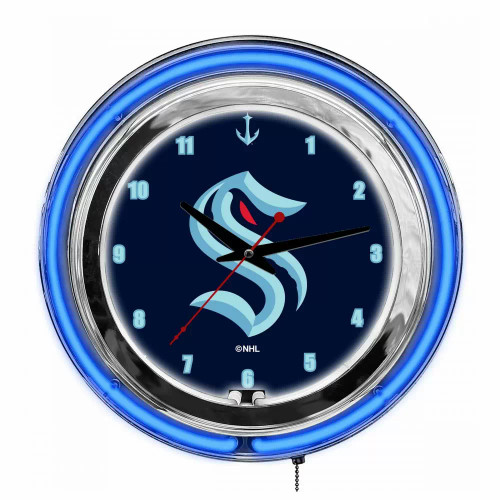 655-4033, Seattle, SEA, Kraken, 14", Neon, Clock, NHL, Imperial, Logo, FREE SHIPPING,