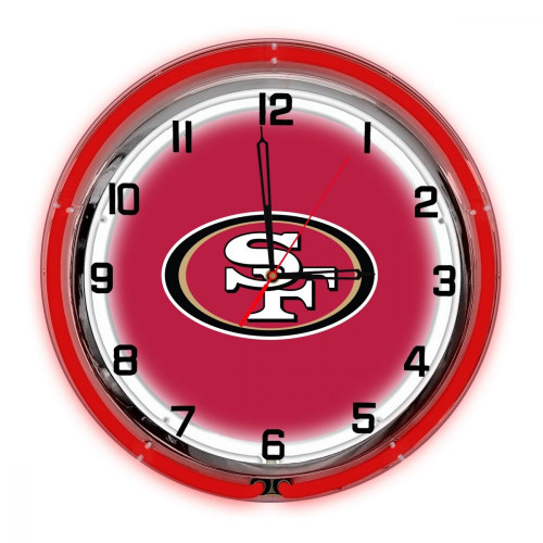 656-1005, SF, San Francisco, 49ers, 18", Neon, Clock, NFL, Imperial, Logo, FREE SHIPPING