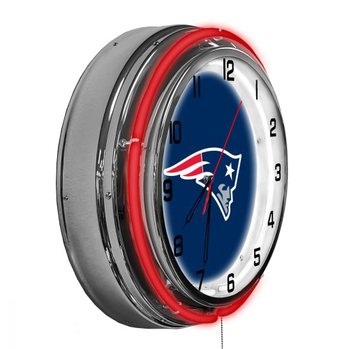 656-1011, NE, New England  Patriots, Pats, 18", Neon, Clock, NFL, Imperial, Logo, FREE SHIPPING