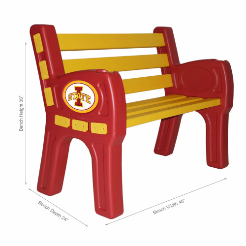 388-3024, Iowa, IA, ST, State, Cyclones, 4', 48" Park, Bench, FREE SHIPPING, NCAA, Imperial