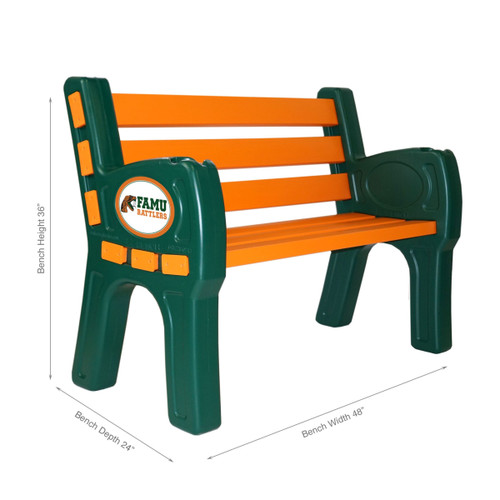 388-3047, Florida, FL, A&M, Rattlers, 4', 48" Park, Bench, FREE SHIPPING, NCAA, Imperial