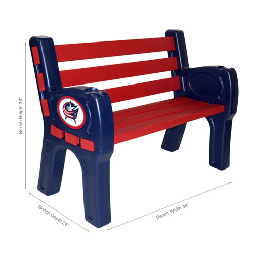 488-4019, 4', 48-in, Columbus, Bol, Blue, Jackets, Park, Bench, FREE SHIPPING, NHL, Imperial