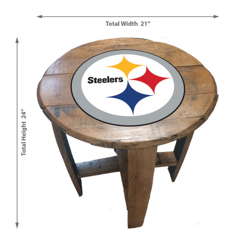 629-1004, Pittsburgh, Steelers, PIT, Bourbon, Oak, Barrel, Side, Table, FREE SHIPPING, NFL, Imperial